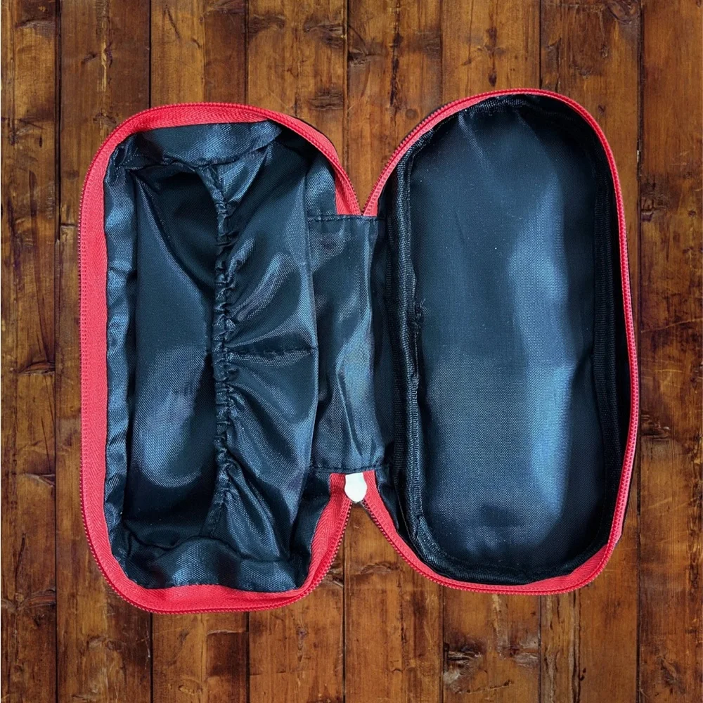 Black and Red Zippered Storage Case